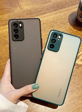 opporeno6手机壳适用reno11pro保护套全包reno6pro+防摔个性reno 10 9 8 7 5 4 3创意硅胶边硬壳磨砂男女撞色