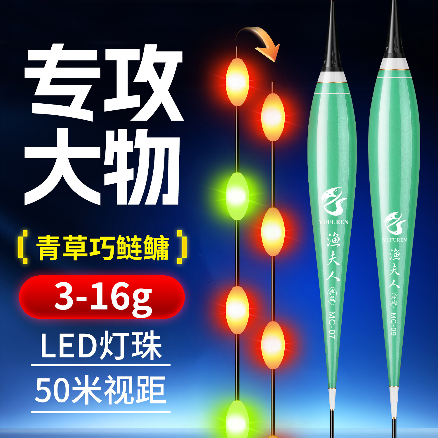 LED超亮大物电子夜钓鱼漂