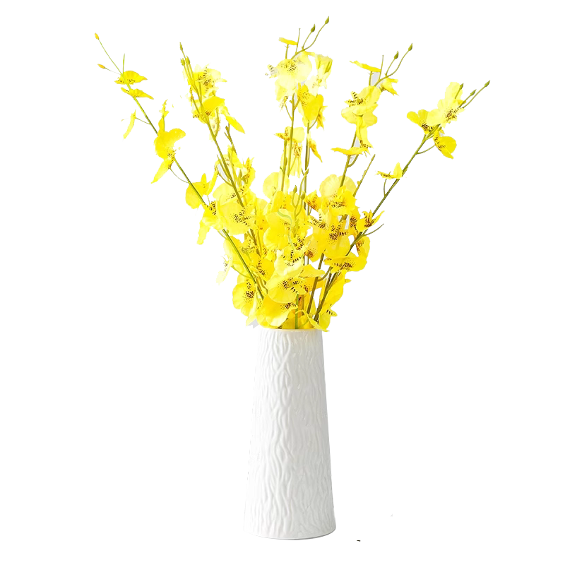 简约现代陶瓷白色花瓶插花干花满天星水培绿萝假花客厅家居装饰品