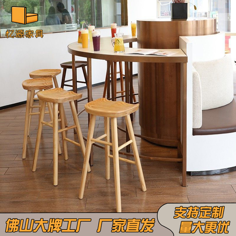 休闲咖啡厅吧台椅奶茶店吧桌吧椅高脚凳餐椅酒吧音乐清吧吧餐桌椅
