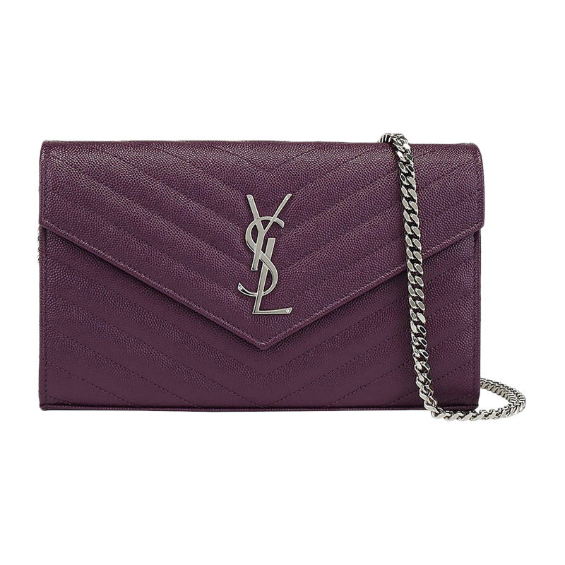 YSL 圣罗兰紫色女士单肩包挎包 377828-BOW02-5206