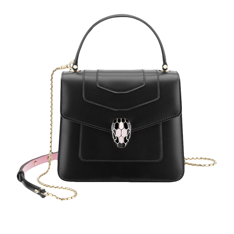 BVLGARI宝格丽 女包牛皮蛇头扣链条单肩包手拎包百搭斜挎包