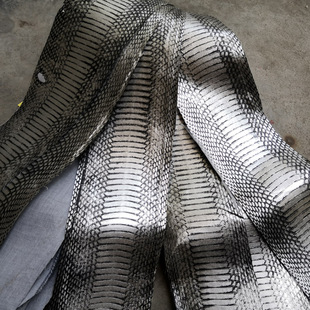 真蛇皮 黑色擦银色蛇皮特殊皮料 DIY手工钱包手机壳皮带表带包包