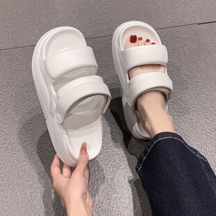 超好搭简约一字拖鞋百搭休闲可两穿凉鞋学生夏季踩水速干凉拖鞋女
