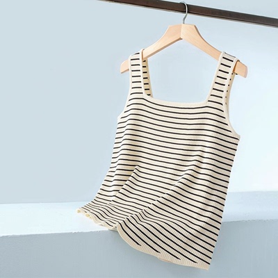 大码条纹吊带背心胖mm200斤内搭