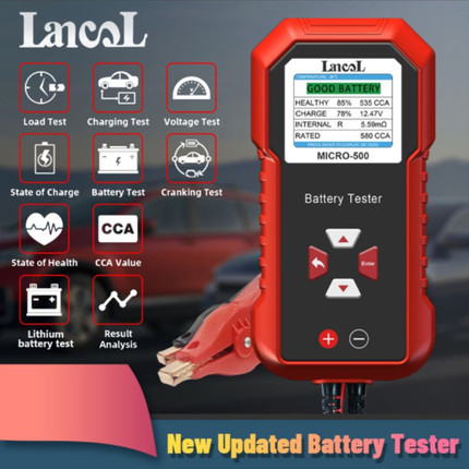 Lancol蓝格尔MICRO-500batterytester多语言彩屏汽车电池测试仪