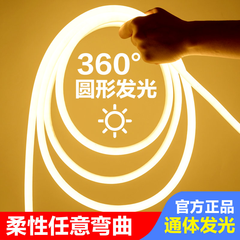 柔性圆二线发光户外防水软管灯带