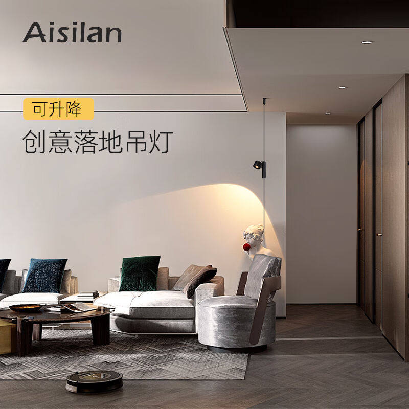 爱斯兰设计师创意落地灯氛围客厅沙发边全光谱卧室床头阅读可升降 - 实物图