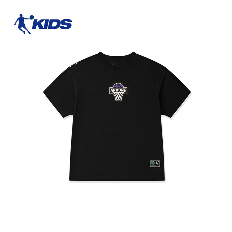 乔丹儿童夏装T恤2025春夏新款男大童圆领上衣运动短袖T8521117