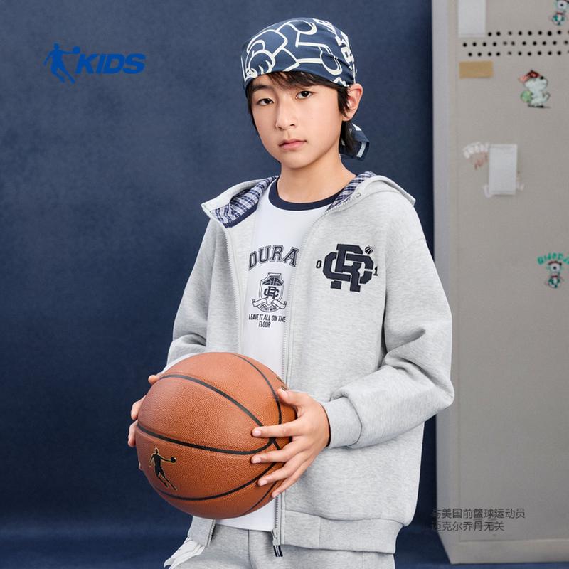扭转乾坤乔丹儿童针织连帽外套2026男童休闲篮球开衫TDAWDA264032