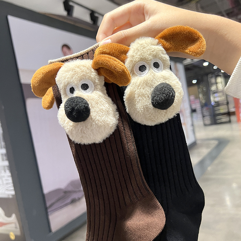 保暖女款羊毛棉布偶中筒羊毛棉袜
