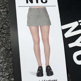 外贸尾货 辣妹短裙 好品NYC阿美咔叽工装 风设计感98棉低腰带打底裤