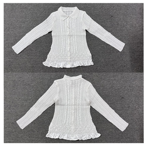 一生褶 复古宫廷风珠光打褶Y2K弹力收腰衬衫 均码处理 外贸尾货