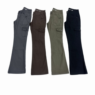 美式户外山系多袋98棉弹低腰喇叭工装裤 细节好 舒适 外贸尾货