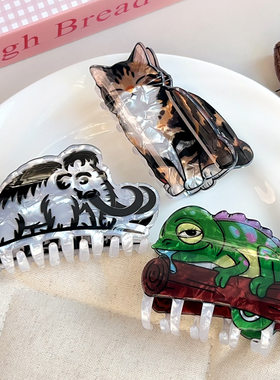 创意趣味蜥蜴猛犸象发夹夹中号