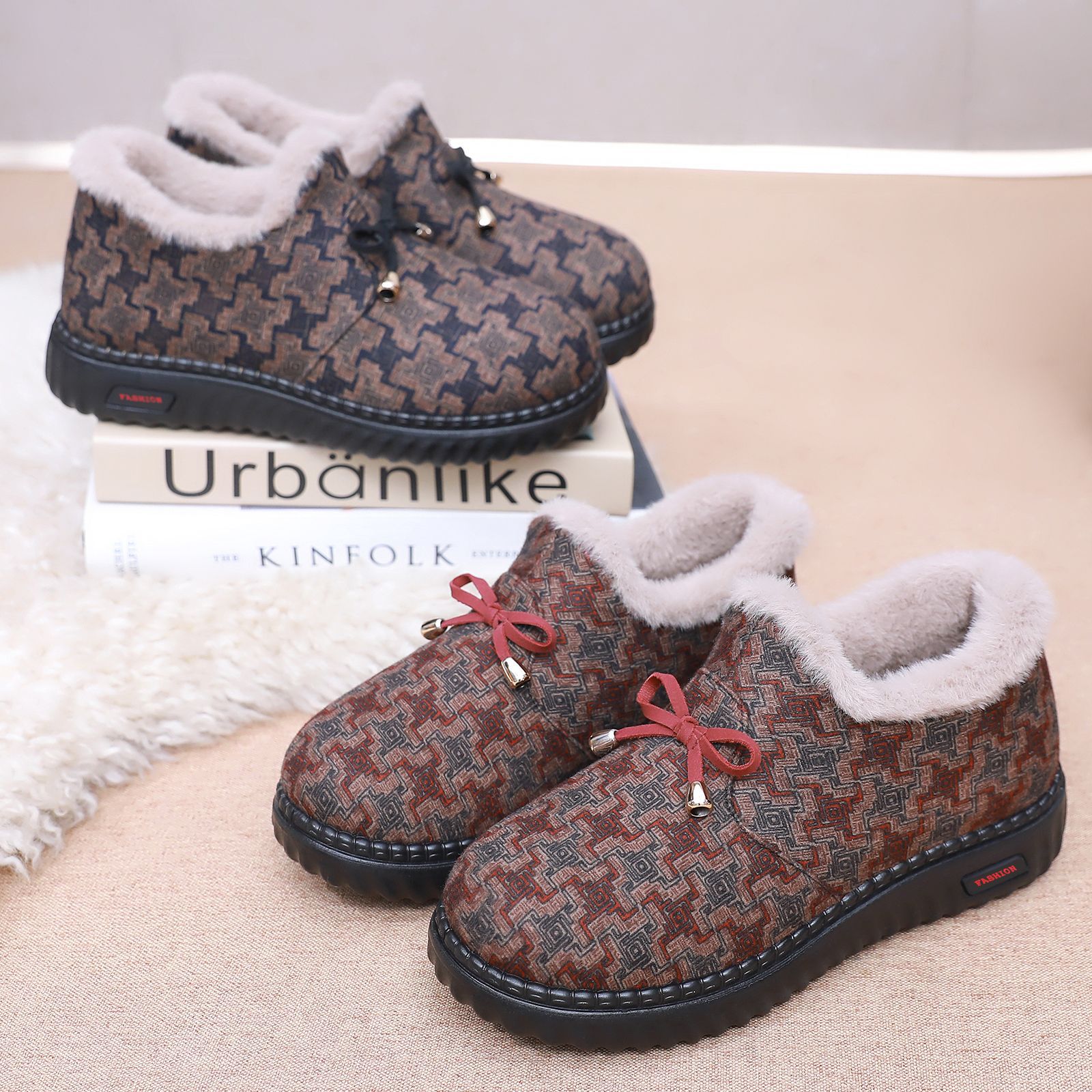 棉鞋女新款冬季老北京保暖加绒布