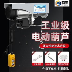 上料提升机1 微型电动葫芦220V吊机家用小型升降 0.8吨卷扬起重机