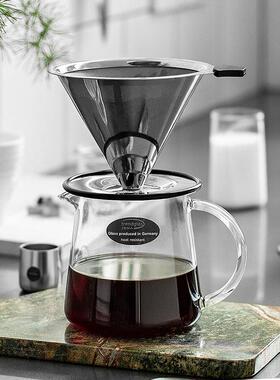 德国Trendglas Jena不锈钢滤网咖啡过滤器免滤纸滴漏手冲V60滤杯