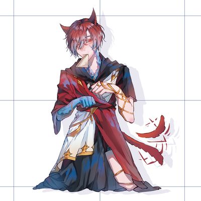 最终幻想14水晶公小红猫立牌ff14