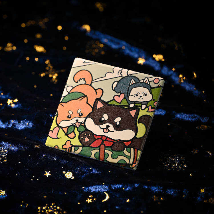 陶瓷六根山柴犬周边青磷合物杯垫