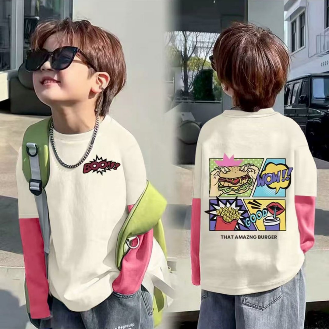 男女童纯棉T春秋新款儿童长袖打底帅气中大童宝宝休闲假两件上衣,童装/婴儿装/亲子装,T恤,淘宝优惠券,粉丝福利购,淘宝优惠卷