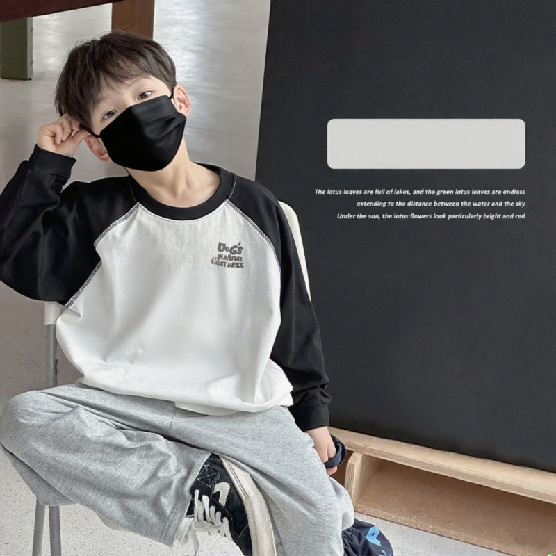 韩版男童纯棉长袖小狗印花T恤男孩秋冬季潮流宽松百搭简约上衣潮,童装/婴儿装/亲子装,T恤,淘宝优惠券,粉丝福利购,淘宝优惠卷