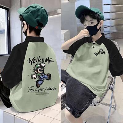 2025儿童纯棉童装夏季新款POLO衫潮款男童洋气短袖T恤中大童翻领