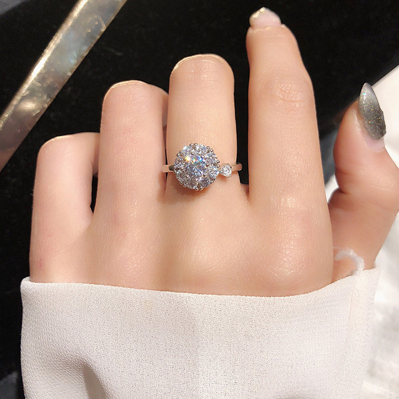 韩国东大门项链套装女钻戒指环开口戒指INS风高级感bling锆石项链