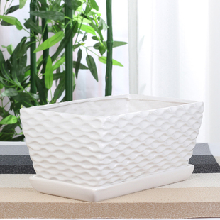 陶瓷花盆特价 创意长方形家用室内简约多肉吊兰绿萝绿植观景盆清仓