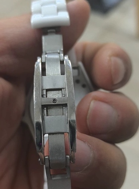 代用小香家J12 全不锈钢表扣情侣款精钢折叠扣陶瓷表链扣手表配件