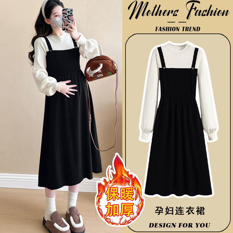 孕妇连衣裙秋冬2025新款