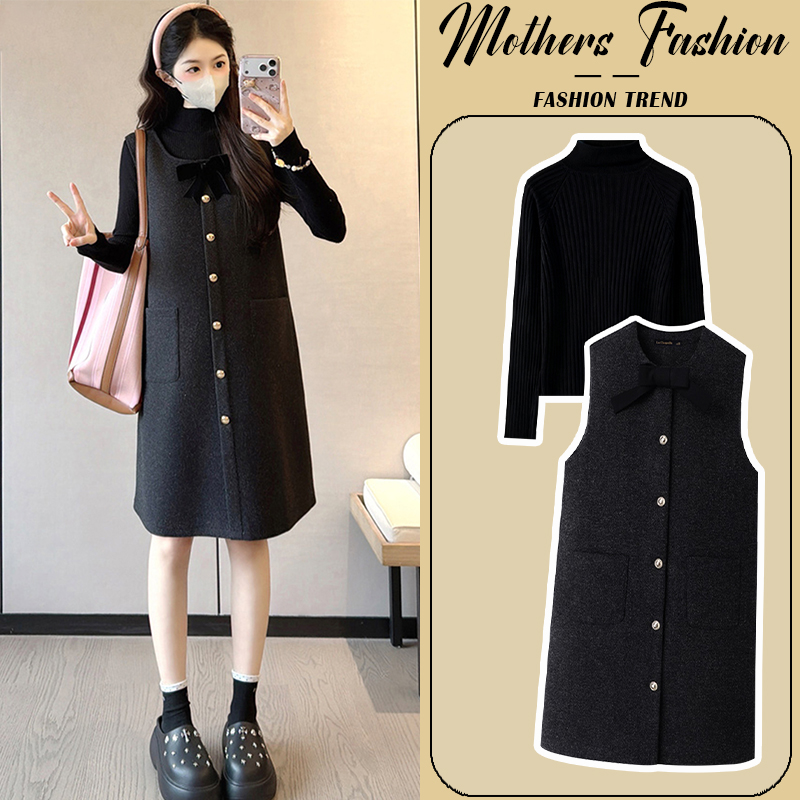 孕妇连衣裙套装秋冬2025新款