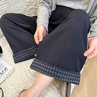 孕妇阔腿裤 孕期不勒肚子可调节无托腹仿牛仔外穿女 春秋冬2025新款