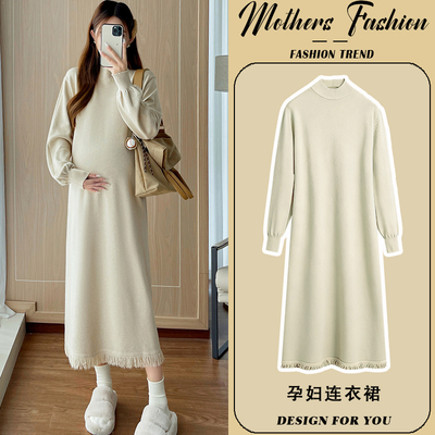 孕妇连衣裙秋冬2025新款