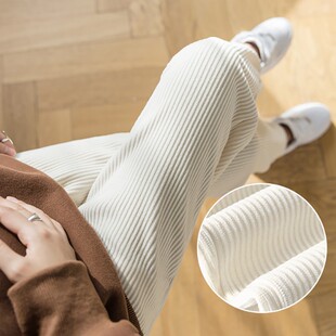 孕妇裤杏色束脚外穿运动休闲打底裤宽松显瘦长裤冬卫裤时尚款春秋