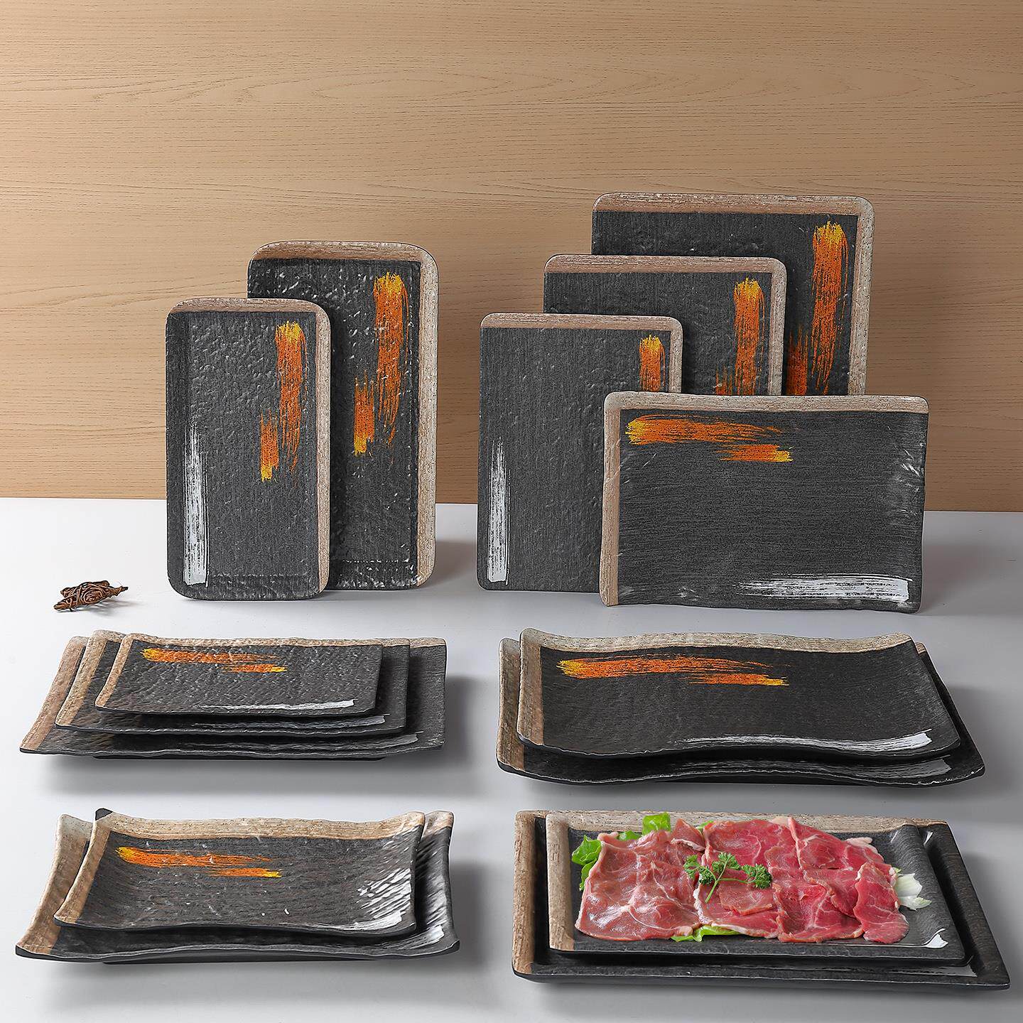 日韩式烧烤店专用肉盘子烧烤串盘