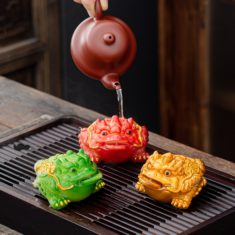 豪跃变色茶宠摆件创意招财金蟾精品可养茶桌摆设饰品茶具茶道配件