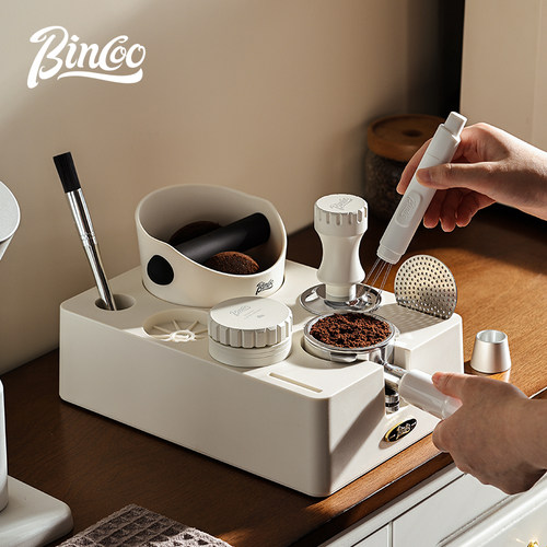 Bincoo咖啡压粉底座渣桶一体意式咖啡机配件压粉布粉桌面收纳工具