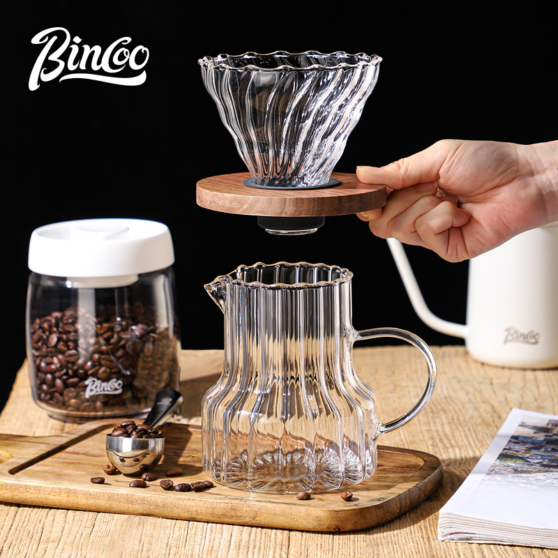 Bincoo玻璃咖啡壶手冲咖啡分享壶套装家用咖啡冲泡器咖啡壶过滤杯