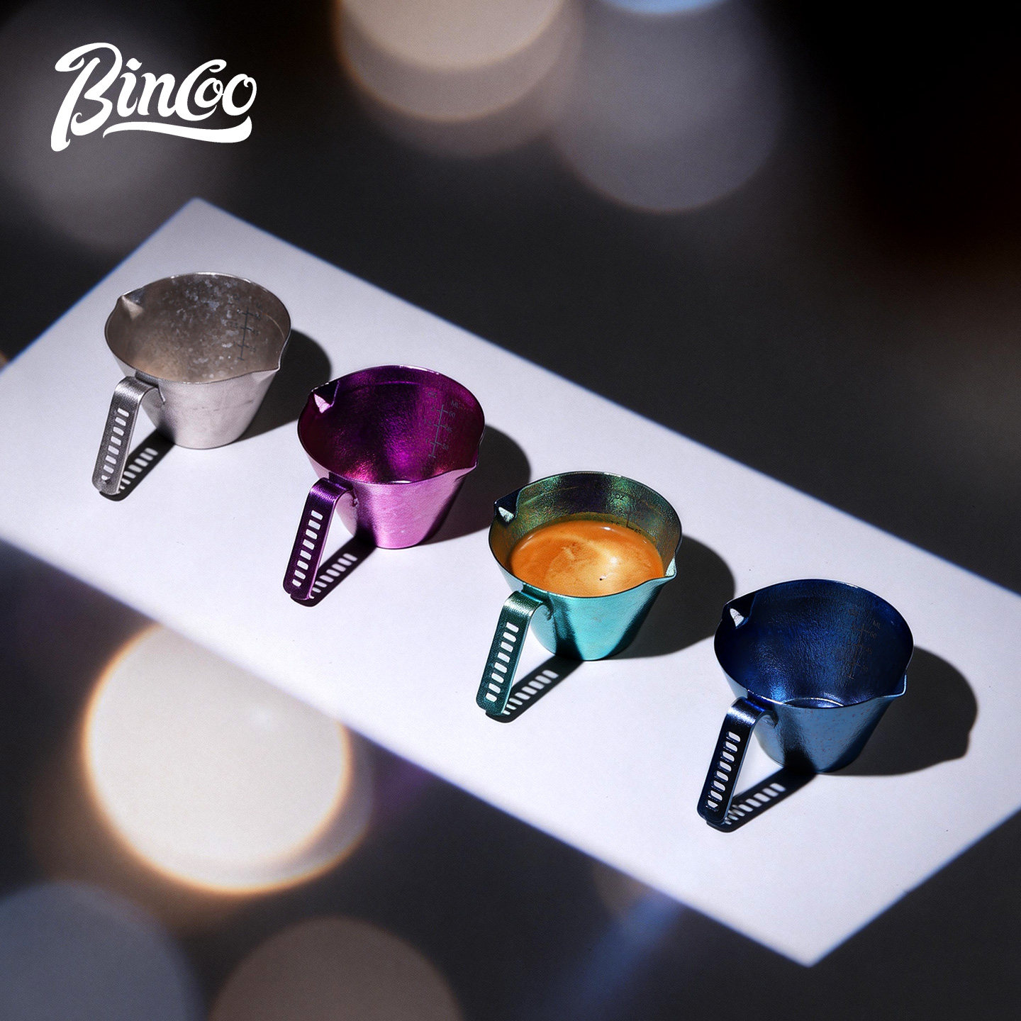 Bincoo纯钛咖啡双嘴浓缩盎司杯家用带刻度奶盅意式萃取量杯大容量