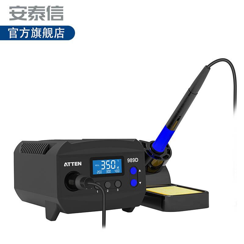 ATTEN安泰信电焊台新款AT989D数显焊台带自动休眠 AT989电烙铁65W