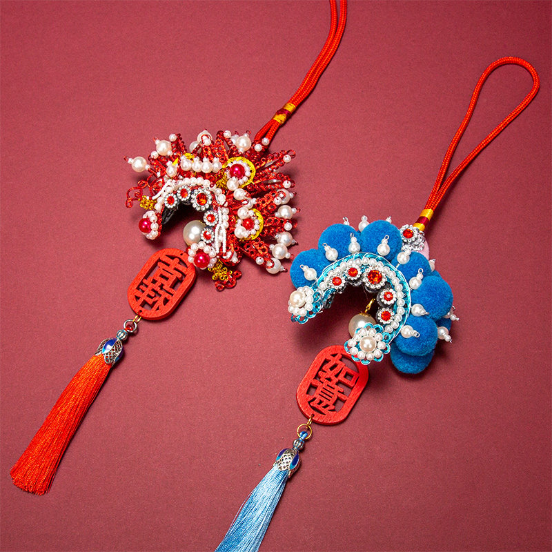 中国风京剧花旦头饰挂件戏曲人物脸谱汽车挂饰吊坠礼品出国送老外