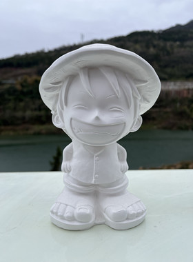 石膏娃娃涂色白胚手工diy涂鸦彩绘儿童玩具男孩女孩海贼王