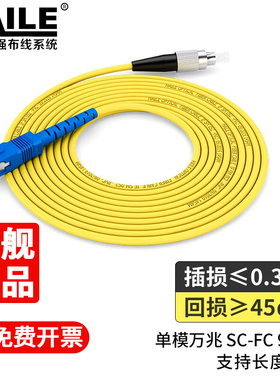海乐光纤跳线LC/FC/SC/ST跳纤 电信级单模单芯双芯成品方转方转圆尾纤跳纤lclc光纤跳线