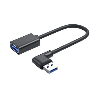 usb3.0延长线90度上下左右弯头USB公对母直角数据线打印机鼠标键盘优u盘电脑连接线加长转接头