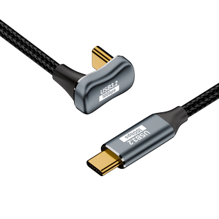 Typec数据线U型弯头USB3.2Gen2全功能10G公对母延长线高速传输Macbook笔记本电脑4K投屏便携屏一线通PD快充线