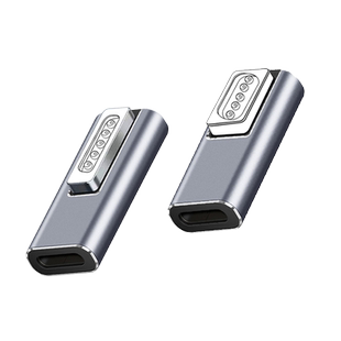 mac磁吸转接头T型PD100w诱骗线typec转Magsafe2磁吸充电线适用苹果笔记本电脑快充口macbookair电源转换器pro