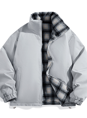 SMILE ISLAND 双面穿学院风格子加厚羽绒服御寒百搭