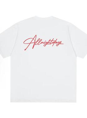 SMILE ISLAND 美式字母logo复古手绘涂鸦花体印花嘻哈宽松短袖T恤