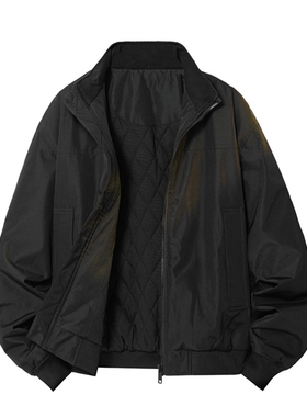 SMILE ISLAND 美式潮牌纯色复古工装夹克飞行员棉服外套